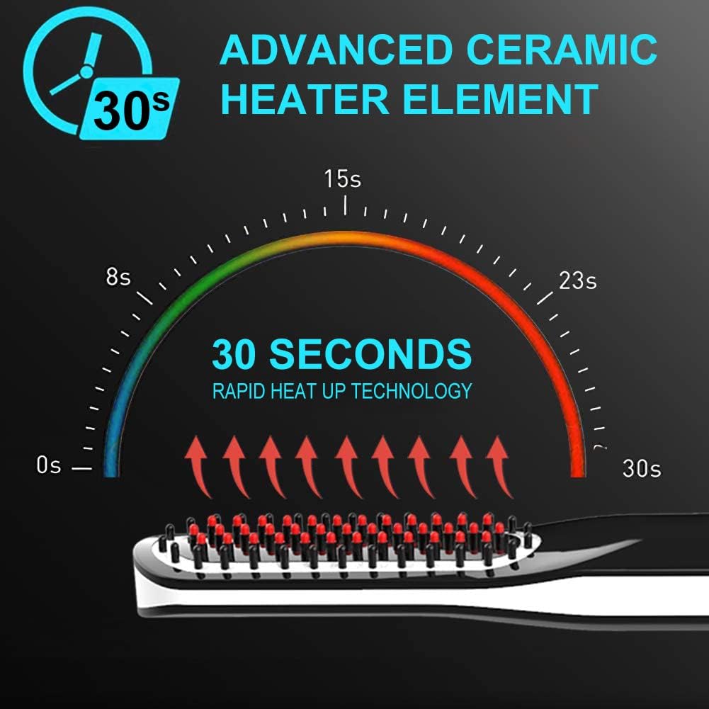 Beard Straightener, Beard Straightening Comb with Cordless/Mini Sized/Auto Shut Off for Traveling, Home, Dating, Great Gift for Dad, Father&#39;s Day Gift