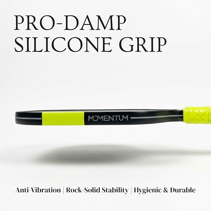 Pickleball Paddle – T700 Raw Carbon Fiber, Silicone Grip | Momentum PRO 16mm Control Core, Hyperfoam Edge
