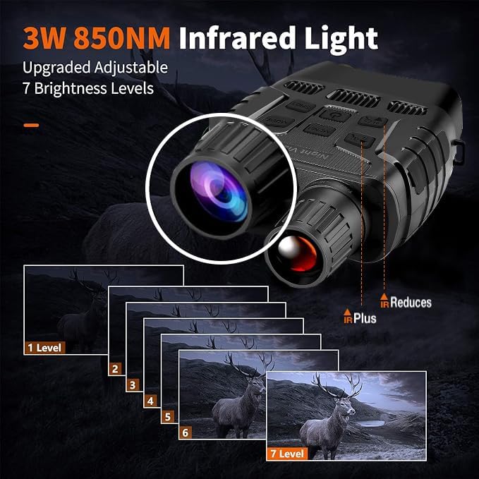 GTHUNDER Night Vision Goggles Binoculars with Remote Monitor on App | Crystal Clear 4K UHD Video & 52MP Full Color Photos on 4" HD Screen |10X Zoom Ideal for Camping Hunting & Wildlife Observation