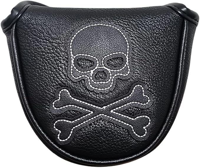 Scott Edward Skull Golf Woods Headcovers Covers for Driver Fairway 1 3 5 H Clubs Set Heads PU Leather Unisex Black Brown