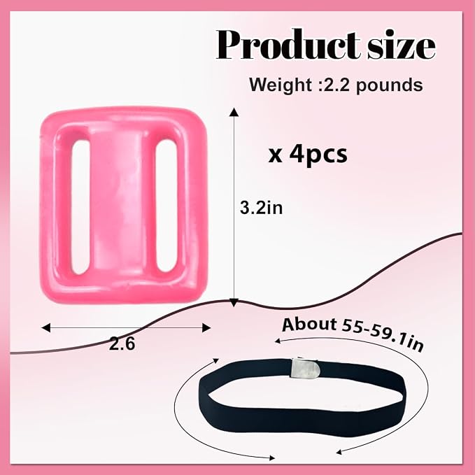 4Pcs Dive Weights Belt Pink Coated Diving Weight Block for Scuba Diving Coated Dive Weights Nylon Dive Belt with 1 Metal Quick Release Buckle for Free Diving Underwater Operations