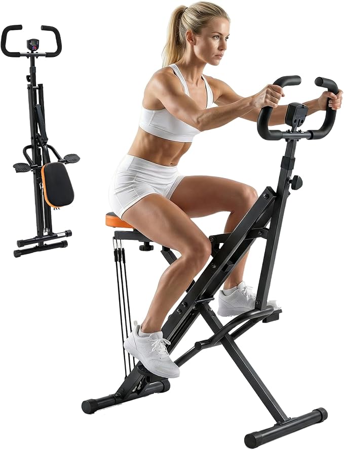 Simple Deluxe Squat Machine, 2 in 1 Squat Rowing Machine, Adjustable Resistance & 330LB Weight Capacity, Foldable Home Exercise Equipment, Glute& Leg Trainer Machine