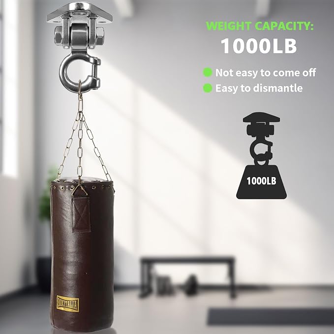 Heavy Duty Swing Hangers Swing Hanging Chairs Hammocks Hooks Hanging Snap Hooks Screws Bolt, Swing Set Bracket for Inddor Outdoor Playgrounds Yoga