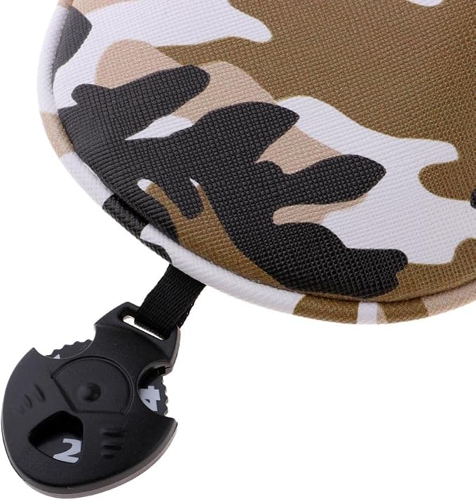 Baosity 4Pcs/Set Premium PU Camouflage Golf Head Covers No. 1 3 5 UT Wood Driver Club Protector Replacement & Interchangeable Number Tag