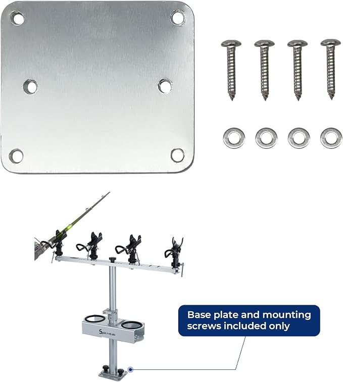 Spider Fishing Rod Holders for Boat, Aluminum Crappie Fishing Pole Mount, Adjustable Height & Angle, Boat Rod Rack for Spider Rigging