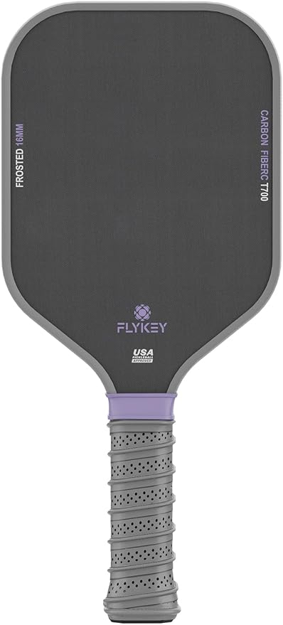 FLYKEY Pickleball Paddles, T700 Carbon Fiber Pickleball Paddle with a 16mm Shark Power Polymer Core, USAPA Approved Pickle Ball Paddle, Strong Spin and Power Surface,Strong Shock Absorption
