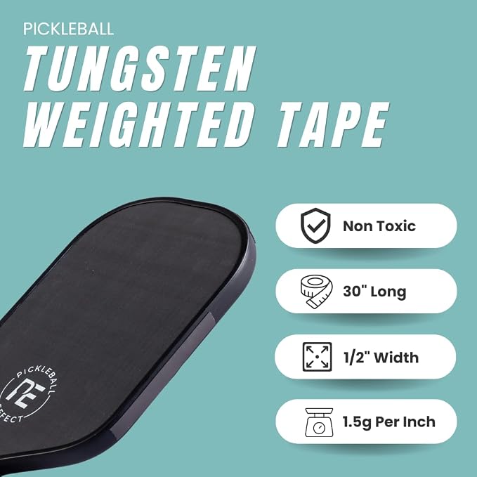 Pickleball Effect Weighted Tungsten Tape for Pickleball Paddles | Non-Toxic & Customizable Alternative of Lead Tape for Pickleball Paddles