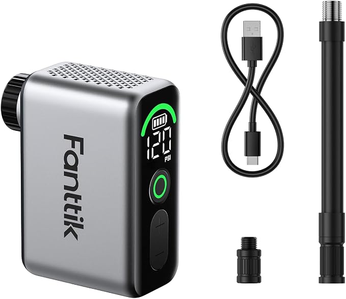 Fanttik X10 Ace Tiny Mini Electric Bike Pump, 120 PSI Compact Bike Pump Electric with Presta and Schrader Valve, Fast Inflate Tiny Bike Pump Portable for Road Bike(4.58oz)