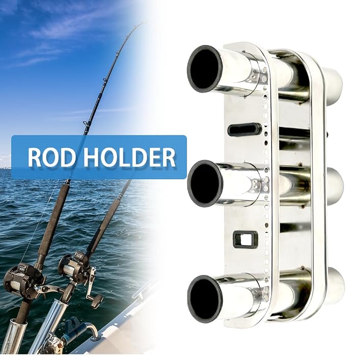 Haida 3 Tube Fishing Rod Holder & Boat Organizer Rod Rack Stainless Steel Fishing Rod Bracket Tube-linked Fishing Accessories Fishing Lovers' Gifts