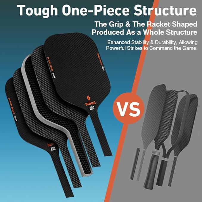 Pickleball Paddles, Raw T700 Carbon Fiber Pickleball Paddle, 16mm Power Polymer Core, Professional Rackets for Great Spin, Control & Precision Shots, USAPA Approved