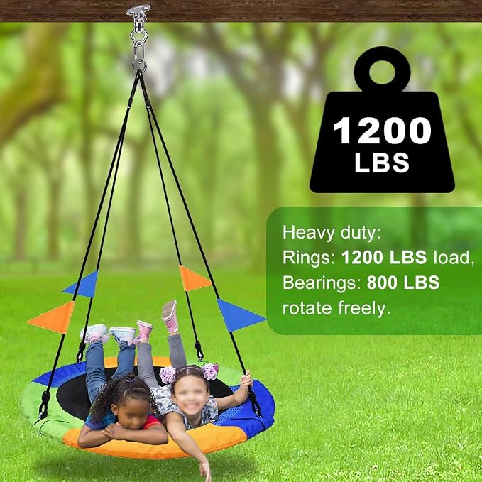 BeneLabel 2Pack Swing Hanger with Bearing Swivel 800LB Capacity Stainless Steel Aerial Silks Ceiling Mount Bracket Hammock Hardware for Swings, Hanging Chair, Aerial Hoop, Heavy Bag, Yoga Swing