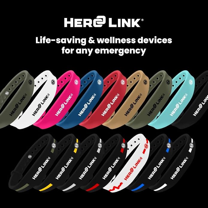 Hero Link® Medical ID Bracelet & Wellness Wristband – Adjustable Silicone, Waterproof, Heat-Resistant, Smart Band with NFC Tag for Instant Emergency Info Access