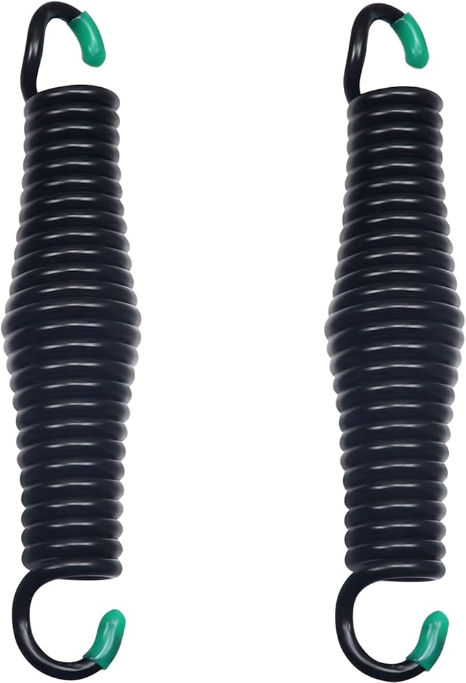 Porch Swing Springs Hammock Chair Spring Hold up to 1300lbs Heavy-Duty Chrome Springs for Hanging Chairs Ceiling Mount Porch Swings Punching Bag - 2 PCS Black