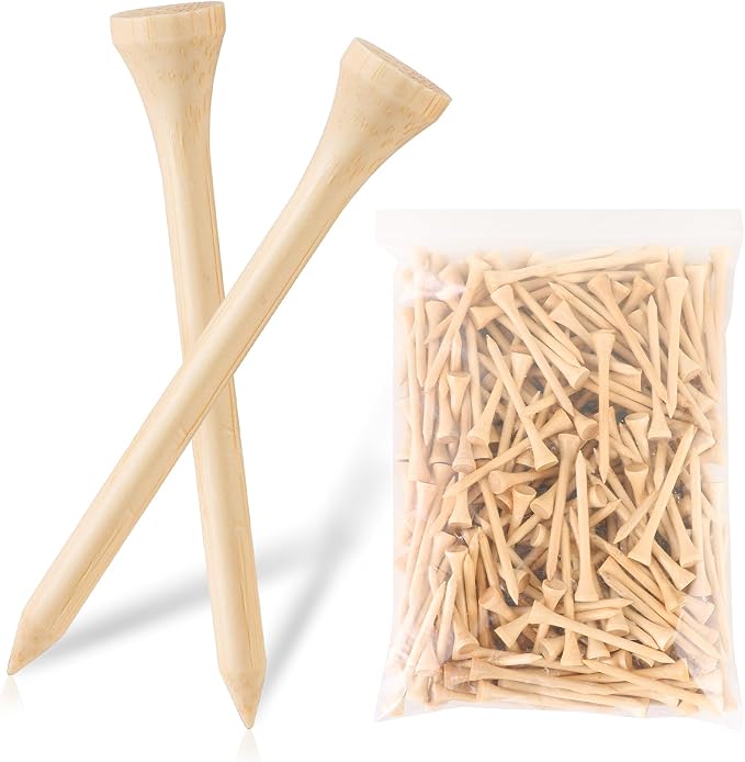 Bamboo Golf Tees 1000/500/250 PCS 2-3/4 & 3-1/4 inch Length | Bamboo Golf Tees, 7X Stronger Than Wood Golf Tees, Reduce Friction & Side Spin