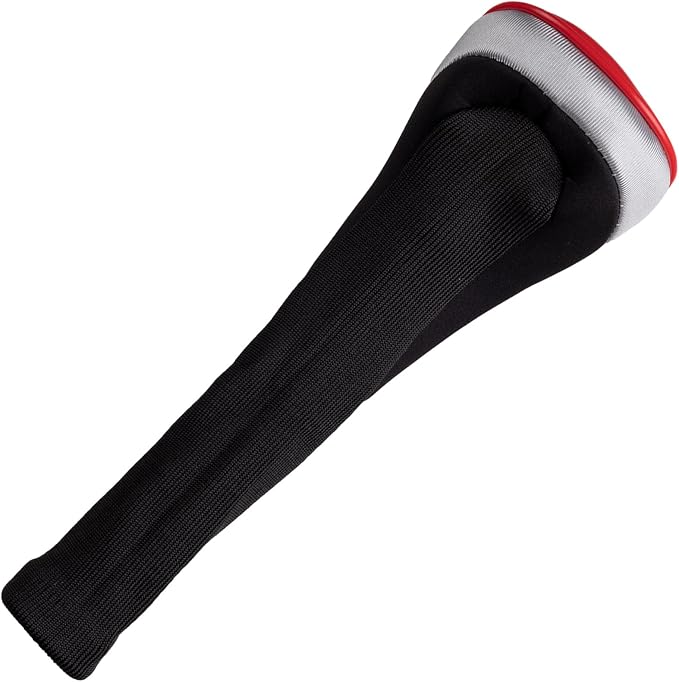 Andux 3pcs/Set PU Golf Wood Club Head Covers with Long Neck | for 460cc Driver Fairway Wood Club with Hook & Loop No. Tags Coloured Piping Pull-On Closure