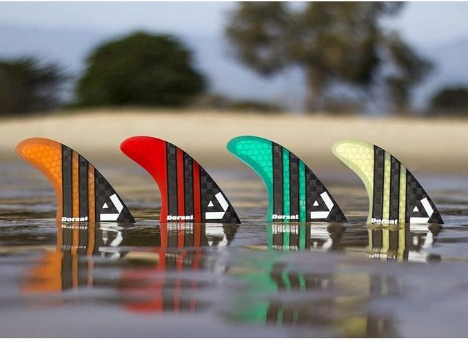DORSAL Surfboard Fins Thruster 3 Set FCS Compatible with Carbon Honeycomb Hexcore