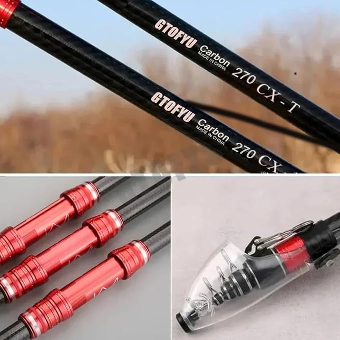 Telescopic Fishing Rod, Carbon Fiber Travel Surf Rod, Spinning Power Lure 2-9Oz, 20-50LB，Medium-Heavy Throwing Surfcasting Baitcasting Pole, Distance Throwing Fishing Rod