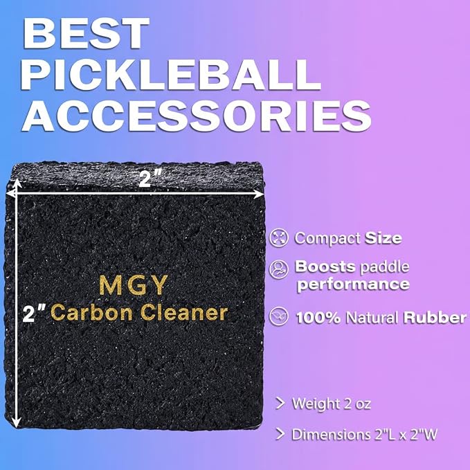 2 Pack Pickleball Paddle Eraser, Pickleball Paddle Cleaner for Raw Carbon Fiber Paddles, Essential Pickleball Accessories, Remove Residue & Dirt, Restore Ball Spin, Decent Pickleball Gift