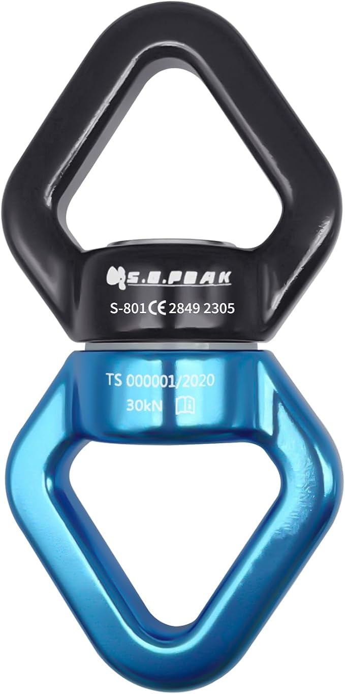 30kN Swing Swivel, CE Certified 360°Rotational Device, Silent Hanging Accessory for Tree Swing, Aerial Dance