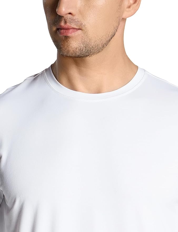 CQR Men's UPF 50+ Sun Protection Long Sleeve Quick Dry Athletic Shirts, Stretch Running Workout Hiking T-Shirts