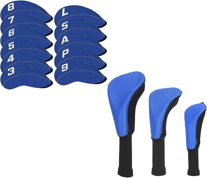Craftsman Golf 11pcs/Set Neoprene Iron Headcover Set+3pcs/Set Driver Fairway Hybrids Headcover