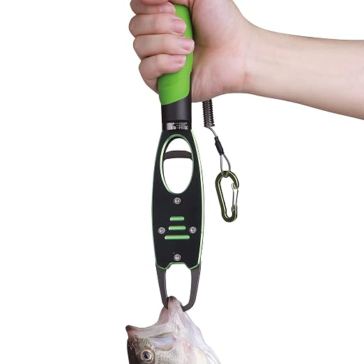 Night Cat Fish Lip Gripper With Scale 2 in 1 Aluminum Alloy Grabber Professional Fishing Tool Kit for Men