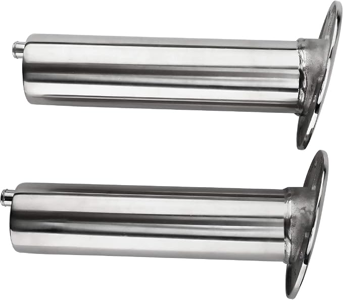 YaeMarine 4-Pack Heavy Duty Stainless Steel 316 Deluxe Rod Holders with Drain, Flush Mount Fishing Rod Pole Holders, 30 Degree /15 Degree/90 Degree