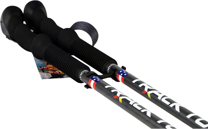 Carbon Fiber Trekking Poles Ultra Lightweight Hiking Poles Walking Sticks with Cork and EVA Foam Grips Quick Adjustable Flip Locks