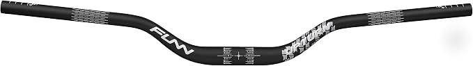 Funn Upturn High-Rise Mountain Bike Handlebar with Bar Clamp 31.8mm and Width 785mm, Durable and Lightweight Alloy Riser Handlebar for MTB and BMX Bike, Rise 55mm MTB Handlebar (Black)