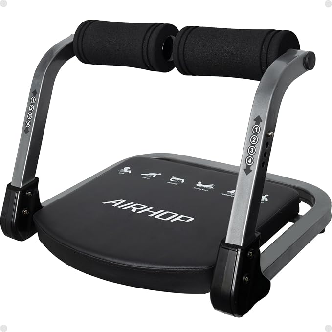 AIRHOP Ab Machine for Home, Ab Exercise Equipment for Core Training, Foldable Ab Crunch Machine with 4 Adjustable Resistance, Sit Up Exercise Equipment 330 LBS Capacity for Beginners & Pros