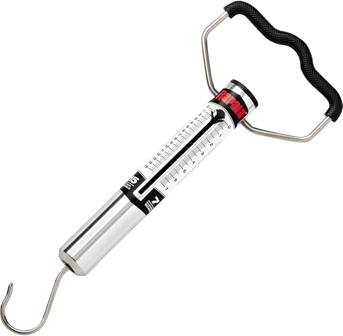 Rapala Mechanical Tube Scale 50 lb, Heavy-Duty Fishing Scale with Spring Tension Design, Compact and Accurate for Weighing Fish On the Go