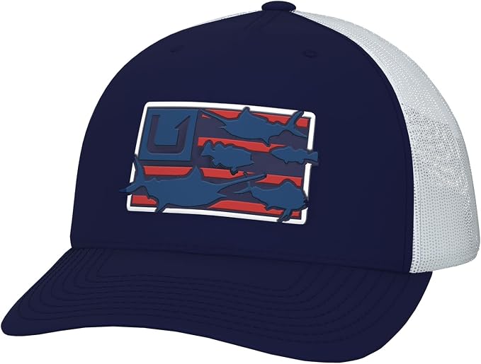 HUK Men's Mesh Trucker Snapback Hat | Anti-Glare Fishing Hat