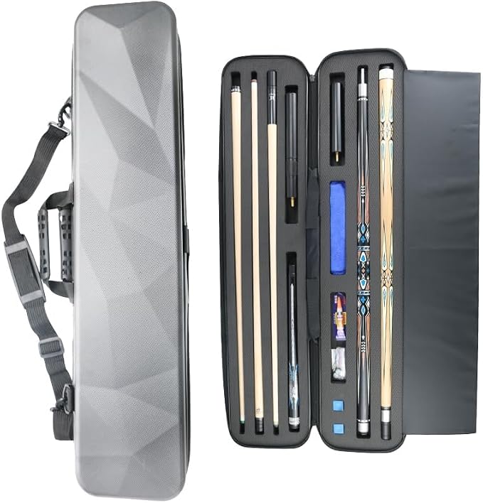 ABS Material Hard Pool Cue Case 2x3 for 1/2 Pool Cues,Durable Construction,Protective Storage and Transport Solution for Billiard Enthusiasts,Keeps Your Equipment Safe and Organized