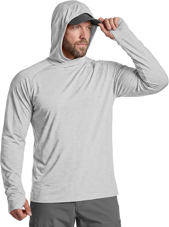 CQR Men's UPF 50+ Sun Protection Long Sleeve Quick Dry Athletic Shirts, Stretch Running Workout Hiking T-Shirts
