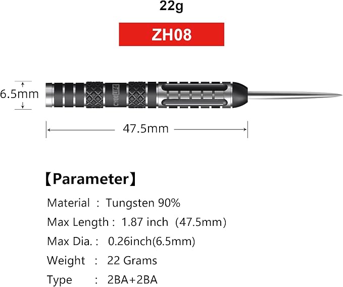 CyeeLife 21/23/26/28/30g Tungsten Steel Dart Barrels 90%