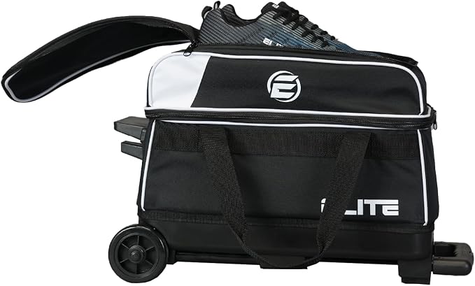 ELITE Basic Bowling Bag Double (2) Ball Roller with Rolling Wheels