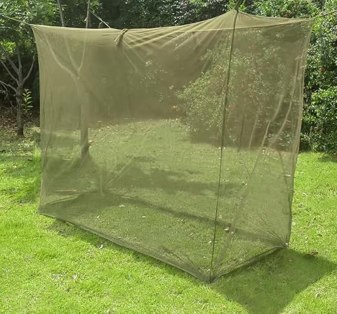 Mosquito Net- Military Green Portable Tactical Mosquito Netting for Camping – Completely Covers a Sleeping Bag, Bed or Cot