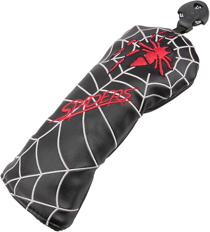 Spider Embroidery Black Golf Club Driver/Fairway Wood/Hybrid/Iron Head Cover