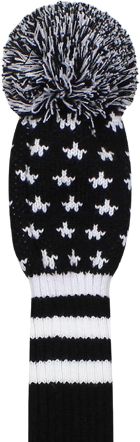 Scott Edward Knit Golf Club Cover for Woods and Driver Set of 5 Head Covers Protect Driver Wood(460cc)* 1 Fairway Wood*2 and Hybrid/UT*2 with Rotating Club Number Tags