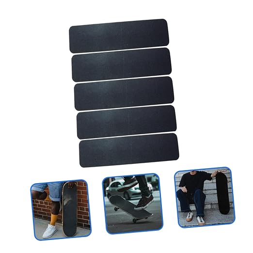 FAVOMOTO 5pcs Hanzhy Skateboard Grip Tape Sheets Slip Sandpaper Tape for Skateboard Longboard