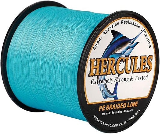 HERCULES Cost-Effective Super Strong 4 Strands Braided Fishing Line 6LB to 100LB Test for Salt-Water, 109/328 / 547/1094 Yards (100M / 300M / 500M / 1000M), Diam# 0.08MM - 0.55MM, Hi-Grade