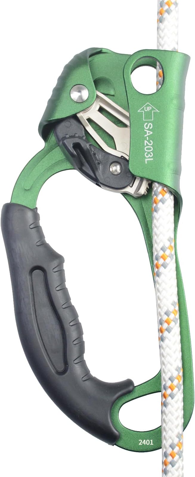 UIAA & CE Certified Climbing Rappelling Equip Hand Ascender Left Right Hand for 8-13mm Rope 4kN