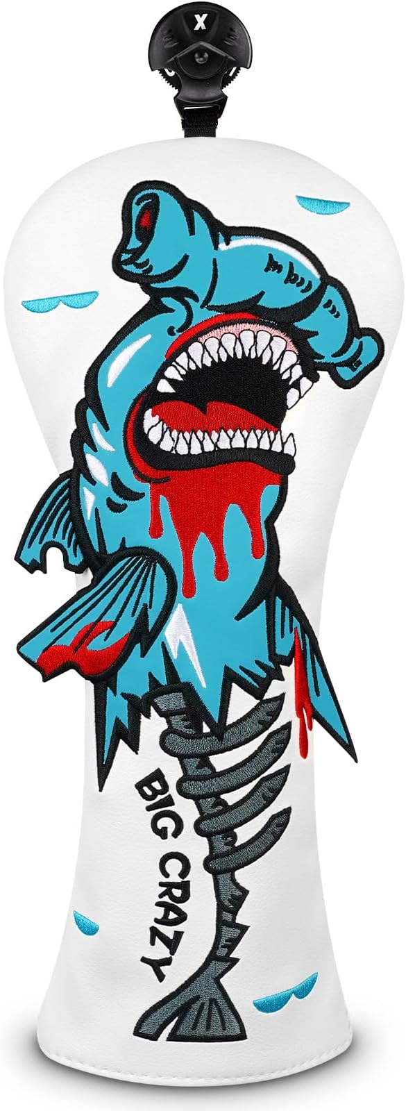 Big Crazy Golf Head Covers, Golf Club Covers Funny, Driver Headcovers, Golf Club Covers, Fairway Woods Head Covers, Hybrids Headcover, Putter Cover with Soft Lining for Golf Gift Hammerhead Sharks