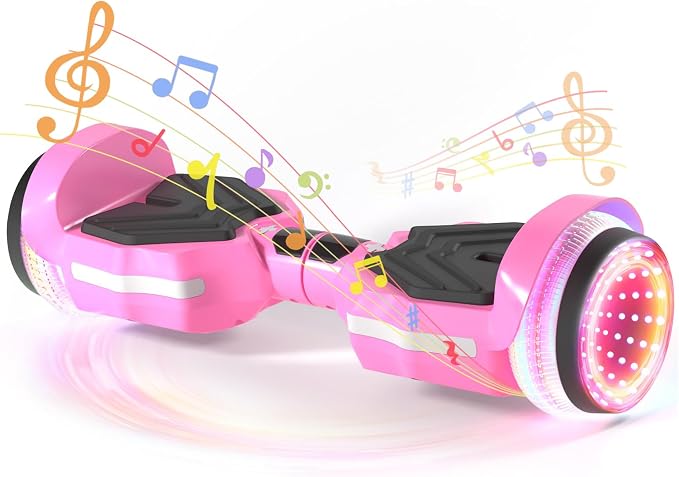 SIMATE Scooter, Colorful LED Light-Up Wheels, Bluetooth Speakers and APP, Dual 250W Motors, 8.5 mph Max Speed & 8.5 Miles Max Range, Gifts for Kids Adults Girls Boys