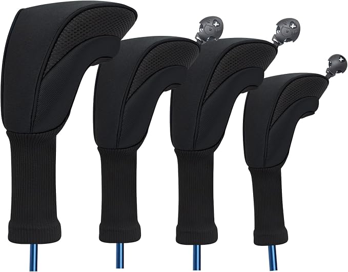 Wood Headcover Golf Club Covers Driver Headcovers Nylon Head Covers Designed to Fit All Woods - 3/4/5/6 Pack/Set Golf Accessories Suitable for Men and Women