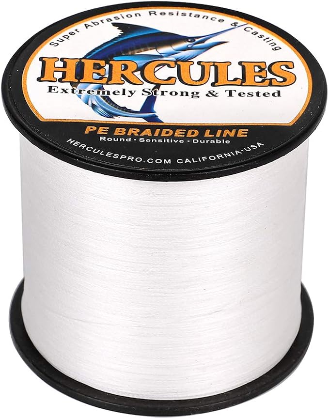 HERCULES Cost-Effective Super Cast 8 Strands Braided Fishing Line 10LB to 300LB Test for Salt-Water,109/328/547/1094 Yards(100M/300M/500M/1000M),Diam.#0.12MM-1.2MM,Hi-Grade Performance,Variety Colors