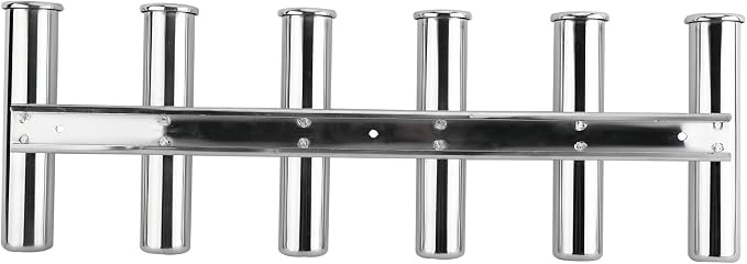 YaeMarine Fishing Rod Holder 316 Stainless Steel Fishing Rod Rack 3Tube/4Tube/5Tube/6Tube Mirror Finish for Marine Boat Yacht Camper