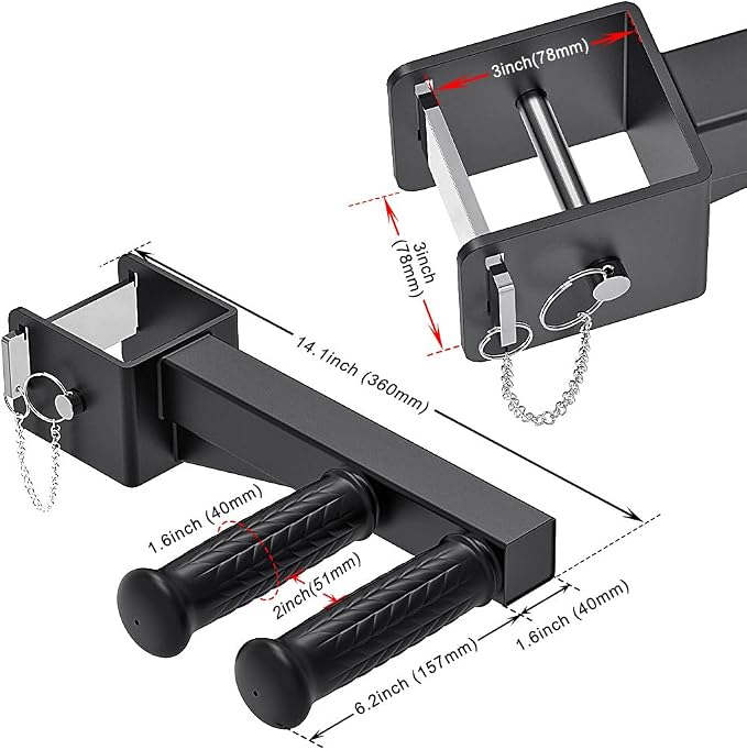 Nordic Hamstring Curl Attachment, Dip Bar, Belt Squat & Safety Spotter Arms for 2"x2" & 3"x3" Power Racks, Home Gym Strength Training Accessories