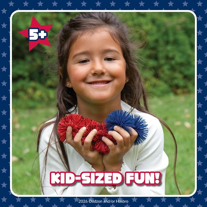 Koosh Kornhole 4th of July - Cornhole Set for Kids - Outdoor Toys for Boys and Girls - Perfect for Beginners - Preschool Toys, Easy Storage, 1 Kornhole Board, 6 Koosh Balls Included, Ages 5+