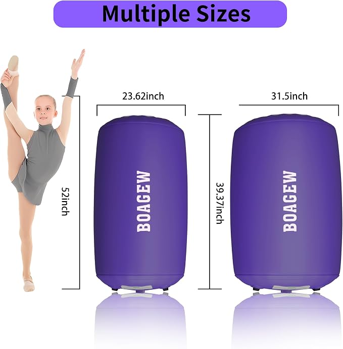 Gymnastics Mat,Air Roller Gymnastics Barrel,Gymnastics Tumble Track Air Track Tumbling Mat for Home Training/ Cheerleading/Gym/Training/Yoga/Beach/Water/Park Outdoor Use with Electric Air Pump ﻿